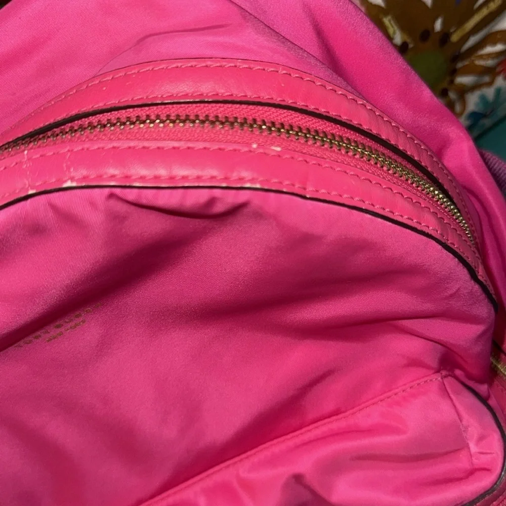 Tory Burch hot pink Barbie pink nylon backpack purse